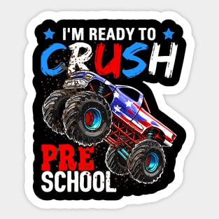 Ready to Crush Preschool Monster Truck Back to School s Sticker